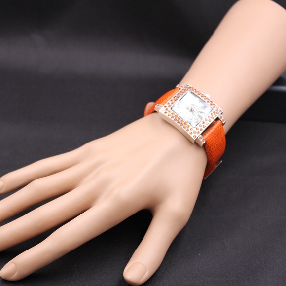 Orange Sapphire Diamond 3.53 Ct Luxury Watch